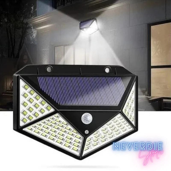 Luminária Energia Solar Parede 100 Led Sensor Presença 3 Funções Lâmpada Cl-162 - Nuvendix