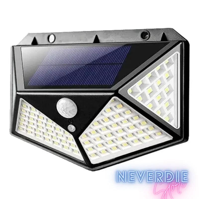 Luminária Energia Solar Parede 100 Led Sensor Presença 3 Funções Lâmpada Cl-162 - Nuvendix