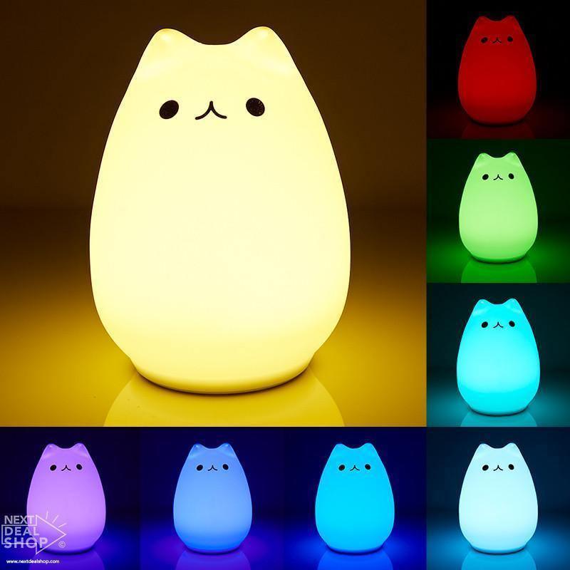 Gato Abajur - Muda de Cor com Sensor ao Toque - Nuvendix