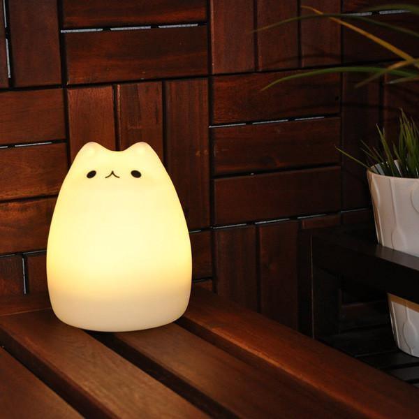 Gato Abajur - Muda de Cor com Sensor ao Toque - Nuvendix